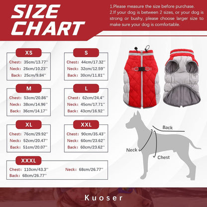 Wasserdichter Hundemantel Winterjacke Fleece Gefüttert S Rot