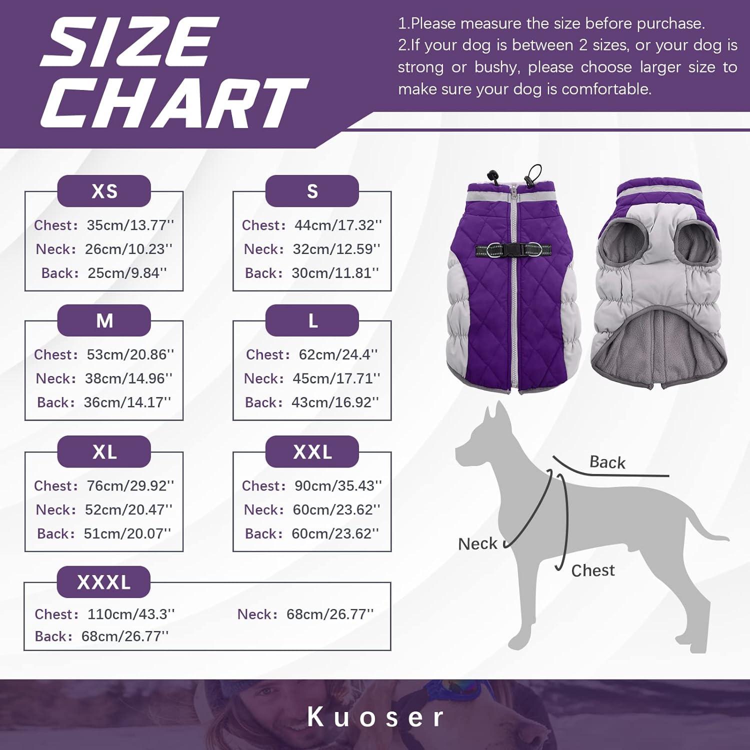 Kuoser Wasserdichter Hundemantel Winterjacke für Hunde in