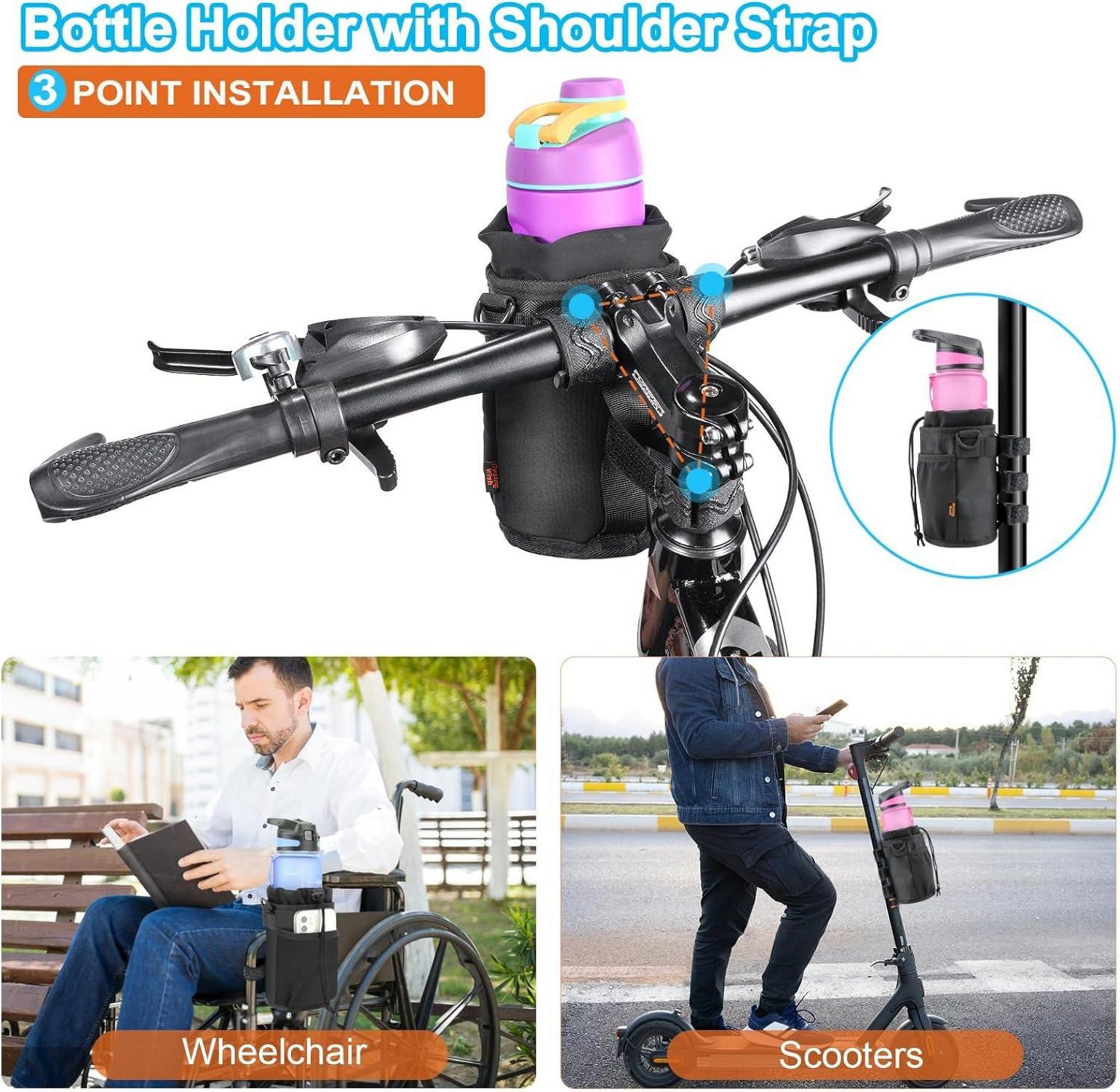 Fahrrad Flaschenhalter 32-40oz Getränkehalter mit Isolierung Schwarz Oxford Stoff