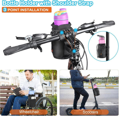 Fahrrad Flaschenhalter 32-40oz Getränkehalter mit Isolierung Schwarz Oxford Stoff