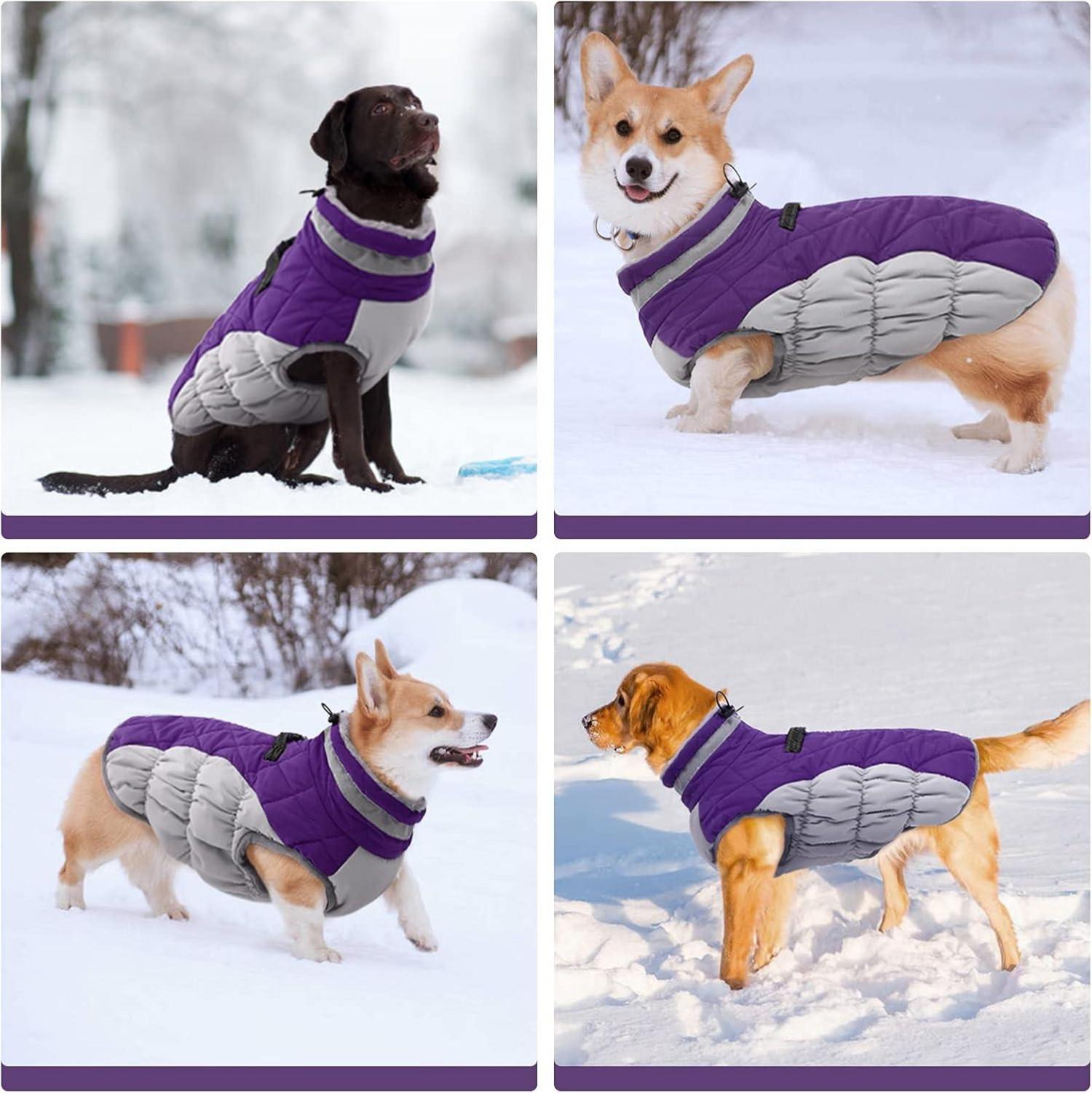 Wasserdichter Hundemantel Winterjacke für Große Hunde XXL Lila