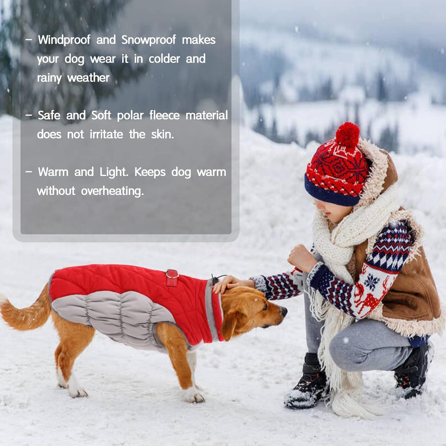Wasserdichter Hundemantel Winterjacke für Hunde Reflektierend XS Rot