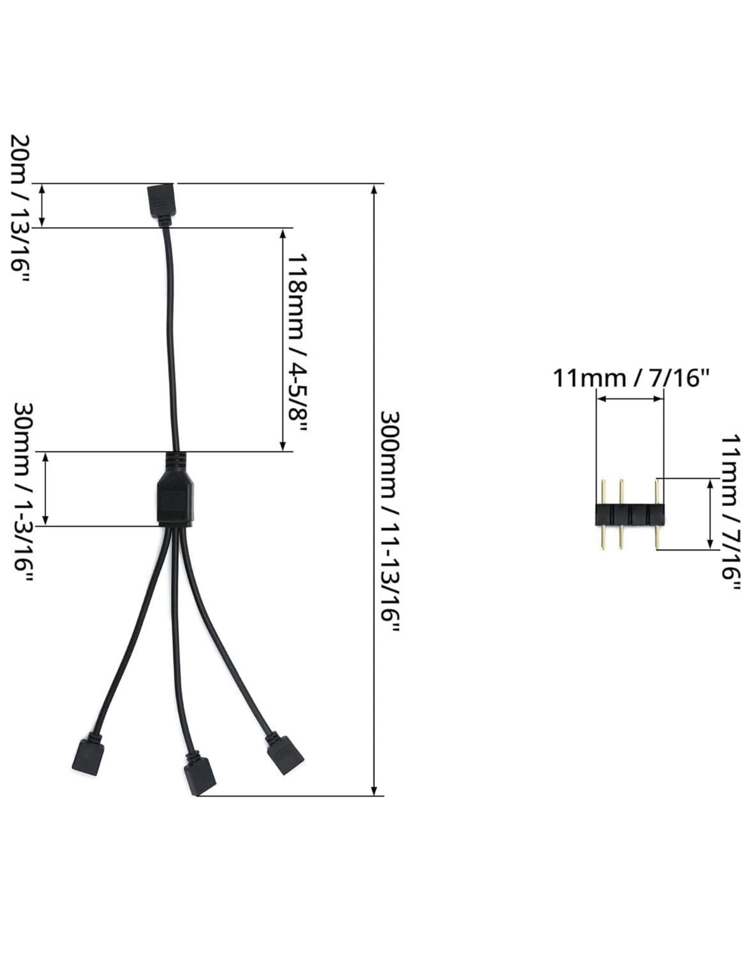 5V 3-polig ARGB Splitterkabel 1 Buchse auf 3 Stecker 30cm CPU-Kühler