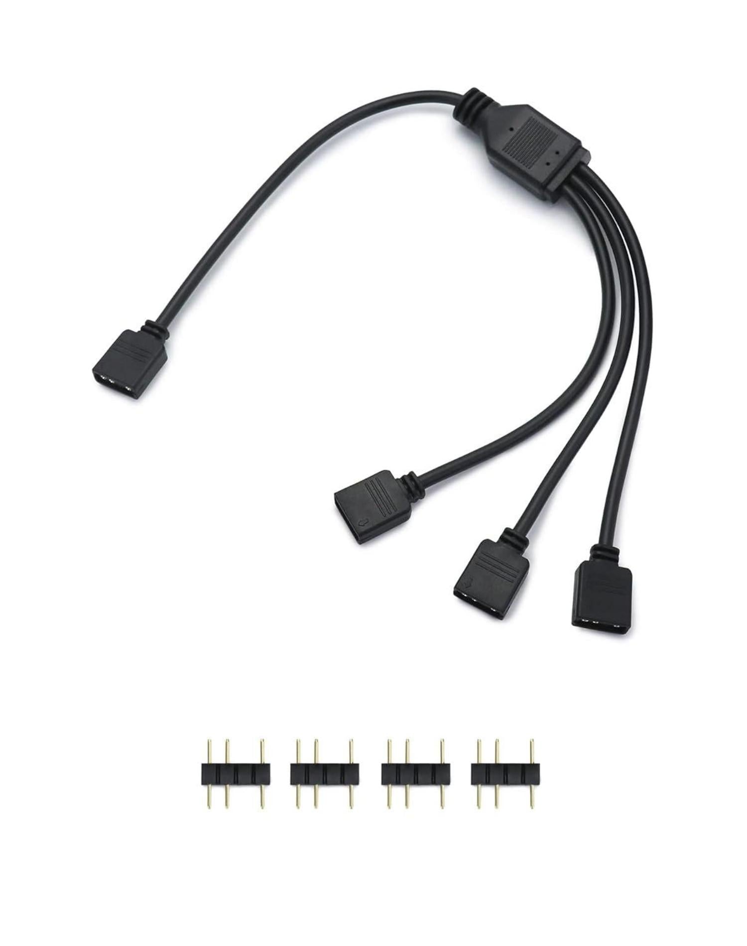 QWORK® 5V 3-polig ARGB Splitterkabel 1 Buchse auf 3 Stecker 30cm