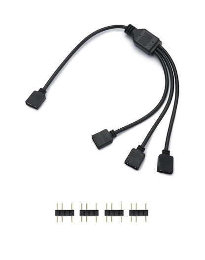 QWORK® 5V 3-polig ARGB Splitterkabel 1 Buchse auf 3 Stecker 30cm