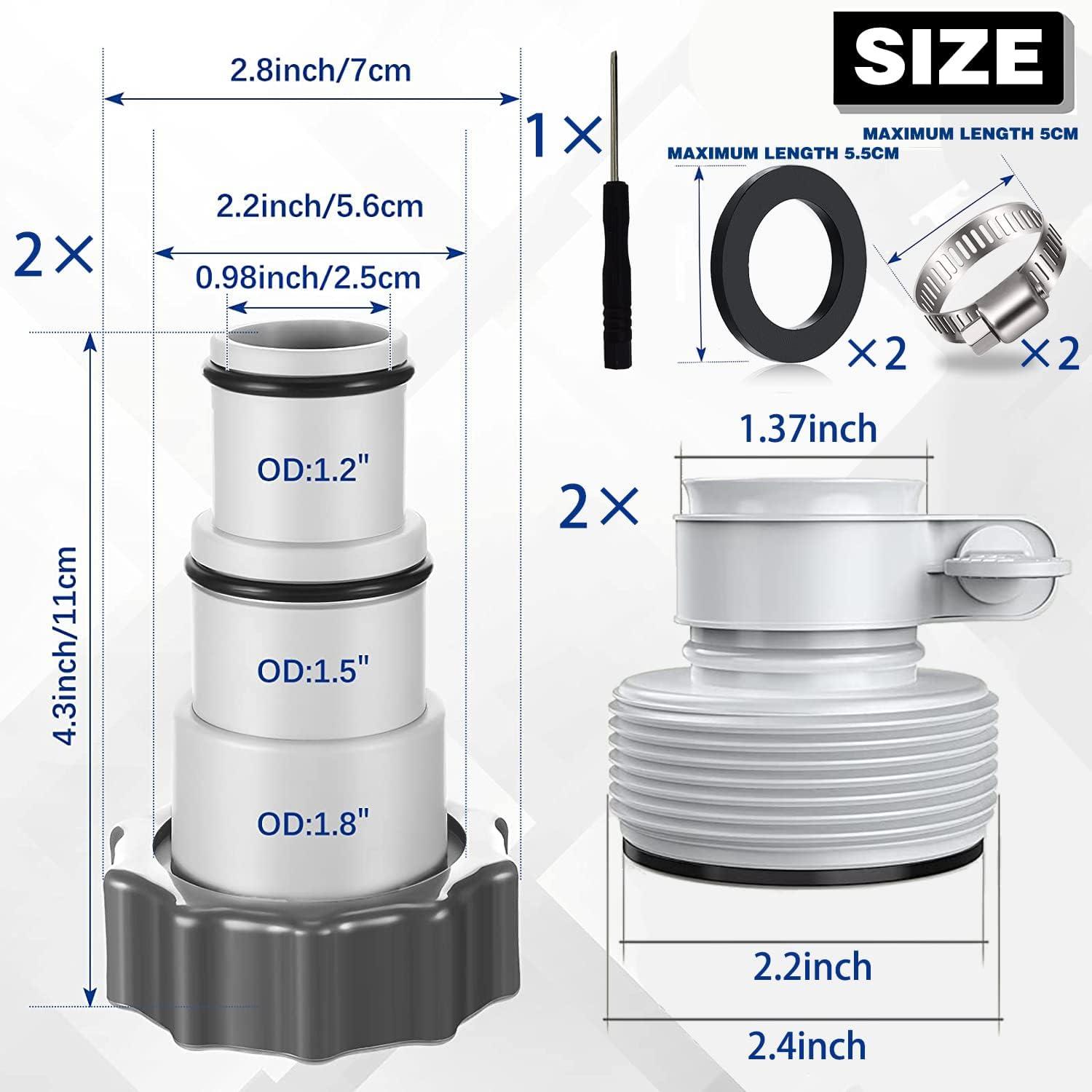 4er Set Poolschlauch Adapter Pool Intex Schlauchadapter