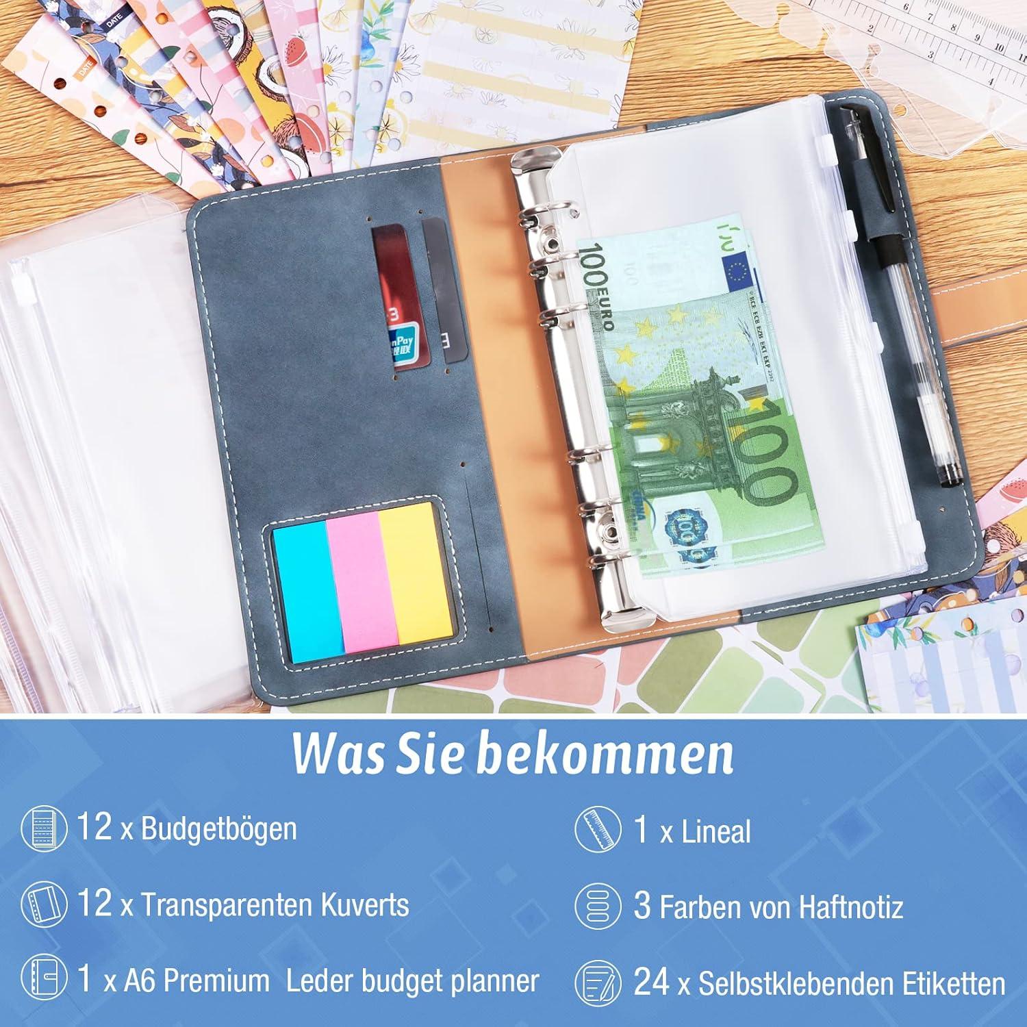 Budget Planner Binder Set mit Geldumschlägen und Zubehör
