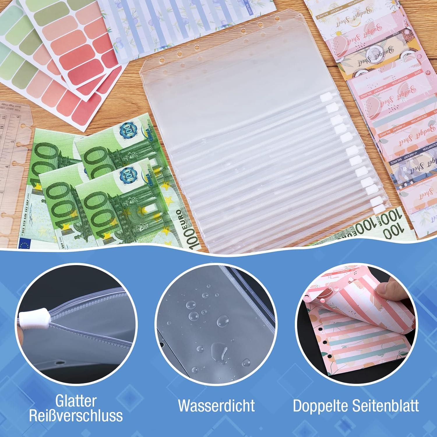 Budget Planner A6 Ringbuch Set mit Geldumschlägen und Zubehör