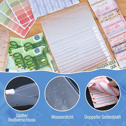 Budget Planner A6 Ringbuch Set mit Geldumschlägen und Zubehör