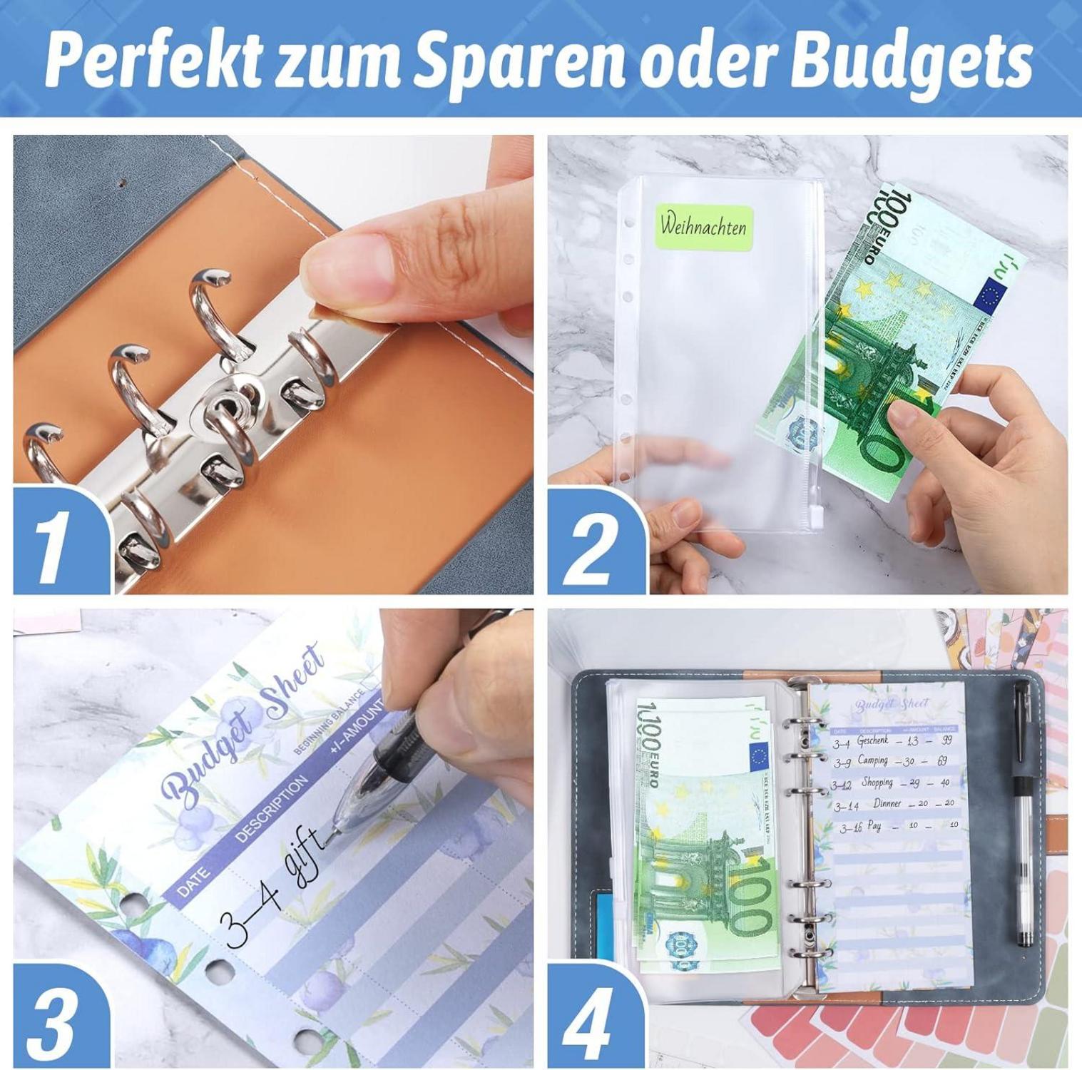 Budget Planer A6 Binder Geldumschläge Budgetbuch Folien Organizer