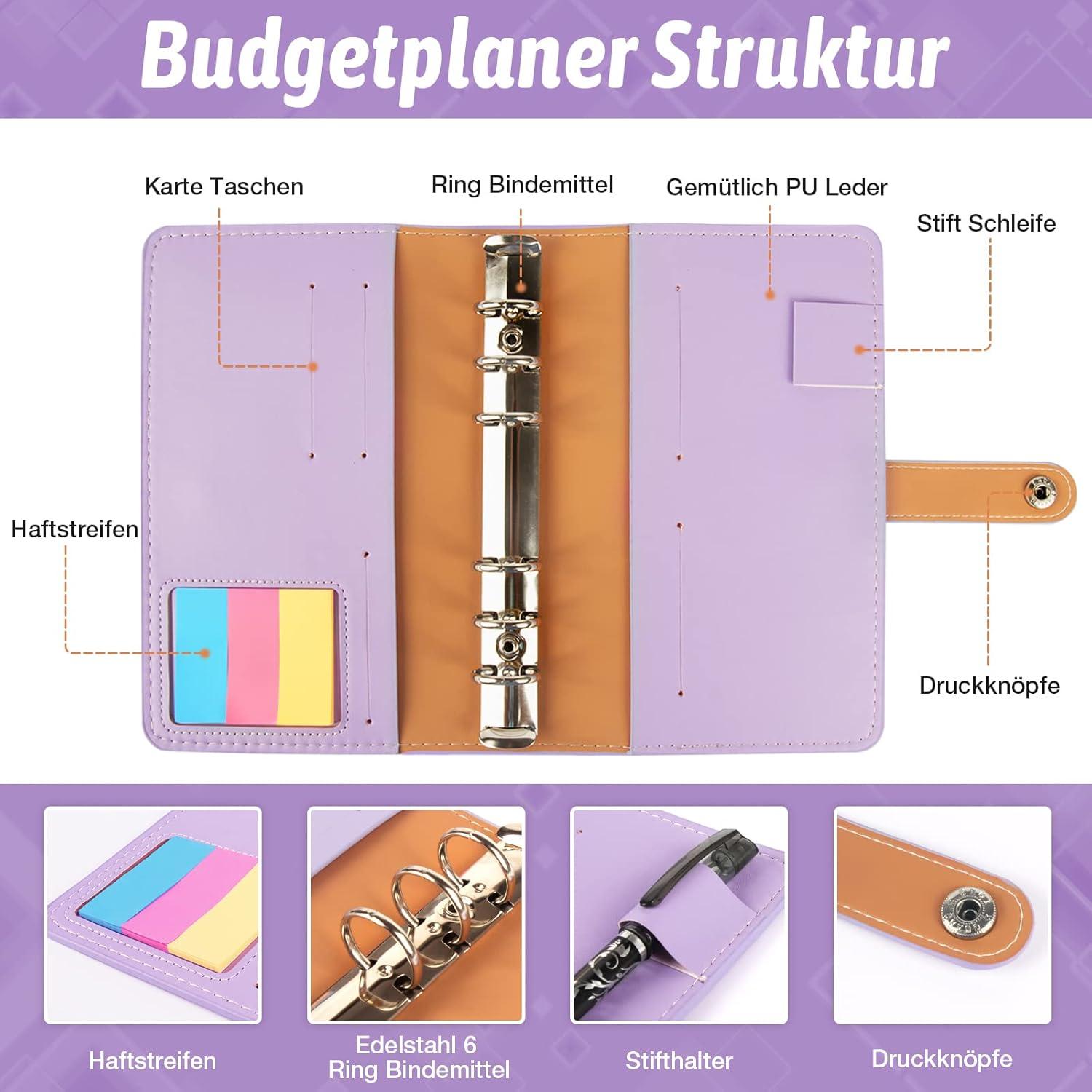 Budget Planner A6 Geldumschläge Ringbuch Spar Challenge Kit