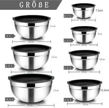 Homikit Edelstahl Rührschüssel Set 7er Schwarz