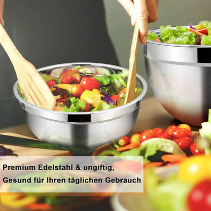 Rührschüssel Set Edelstahl Schüssel 7er Salatschüssel stapelbar