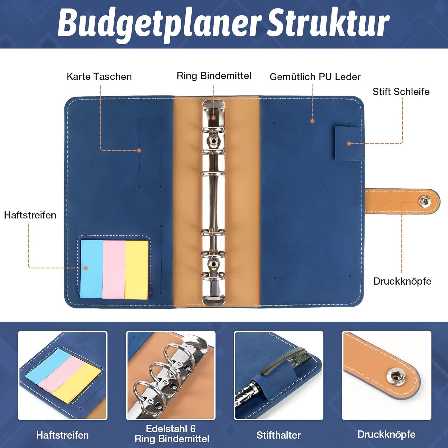 Budget Planner A6 Binder mit Geldfächer & Organizer Buch