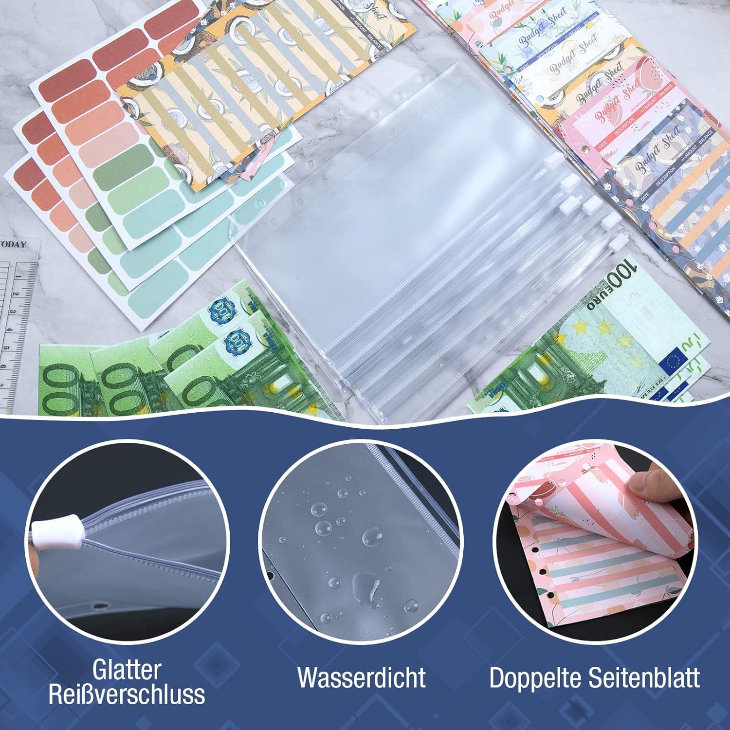 Budget Planner A6 Binder mit Geldfächer und Budgetblättern