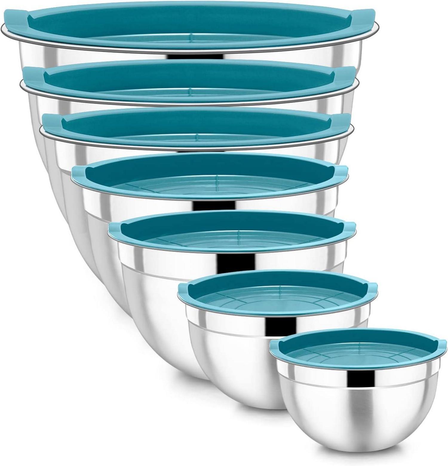 Edelstahl Rührschüssel Set mit Luftdichtem