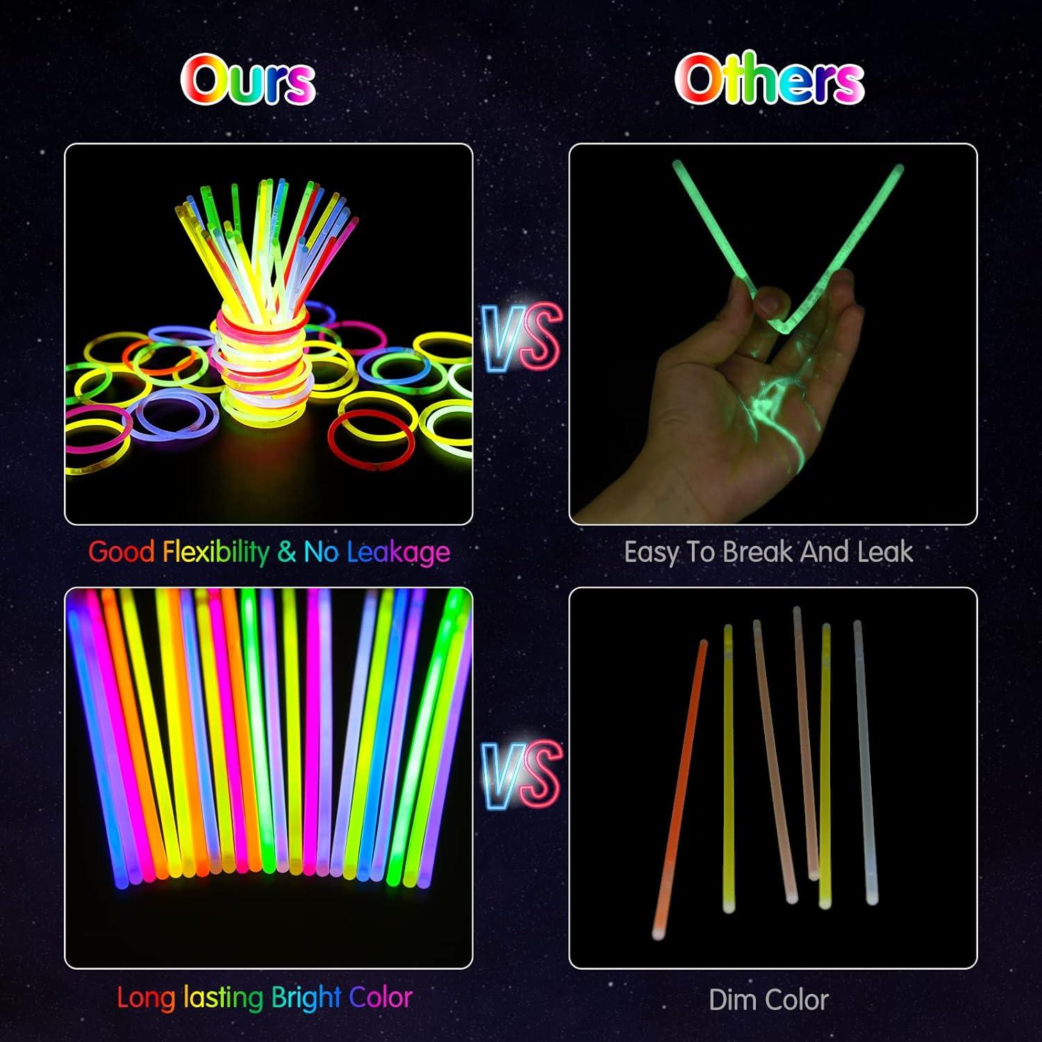 Segotendy Knicklichter 100 Stück Set - Ultra Heller Glow