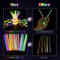 Segotendy Knicklichter 100 Stück Set - Ultra Heller Glow