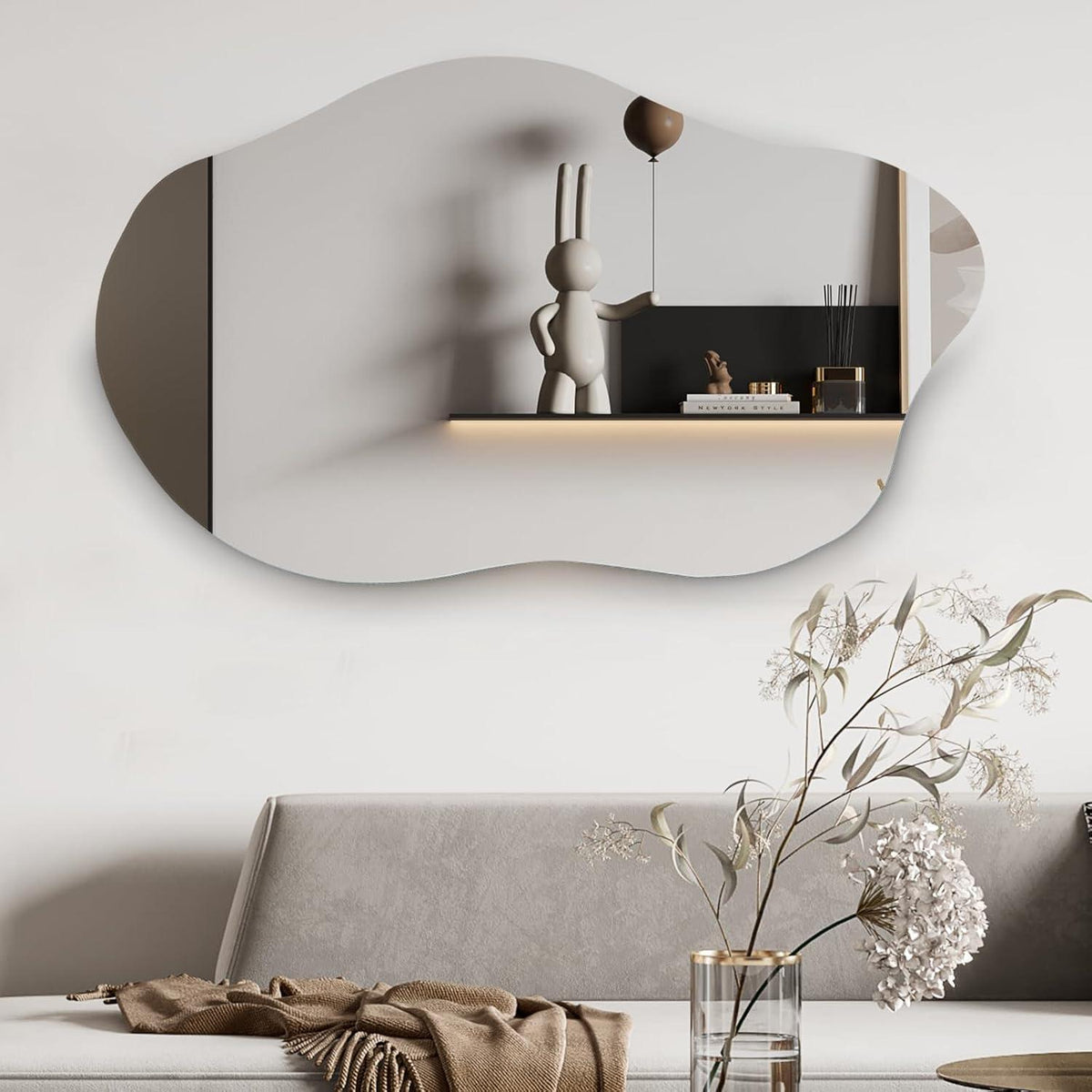 Asymmetrischer Wandspiegel 50x85cm – Rahmenloser Großer Spiegel
