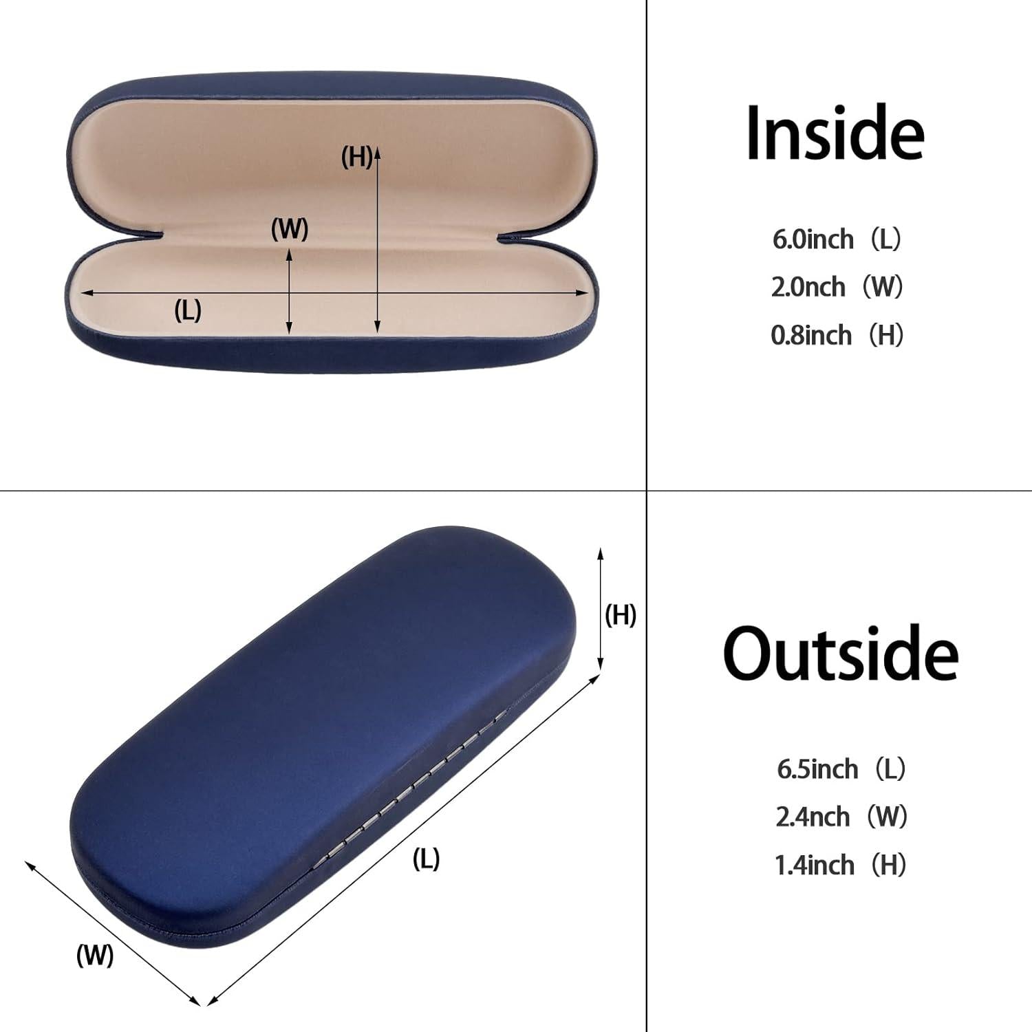 2er Set Hartschalen Brillenetui für Damen, Herren, Kinder