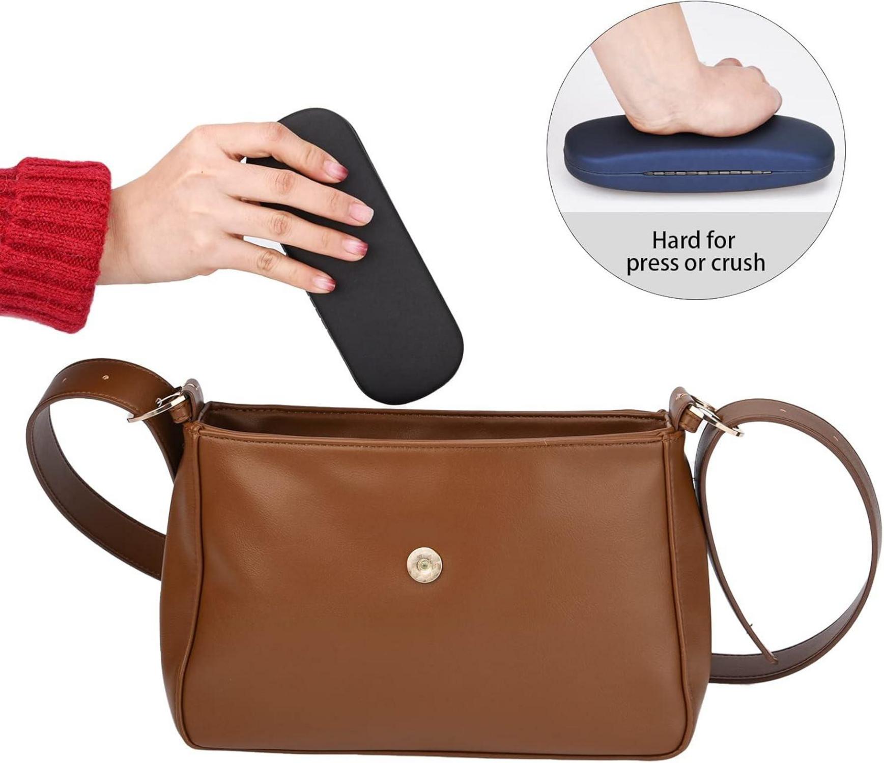 2er Set Brillenetui Hartschale für Brille Lesebrille - Schwarz Blau