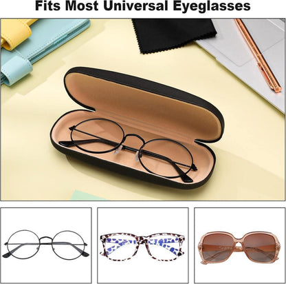 2er Set Brillenetui Hartschale für Brille Lesebrille - Schwarz Blau