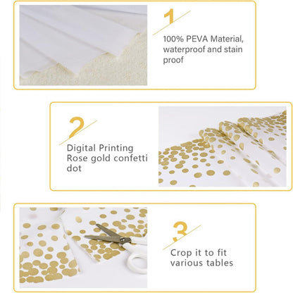 Mokani Einweg Tischdecke Wasserdicht Gold 137 x 274 cm 4 Stück