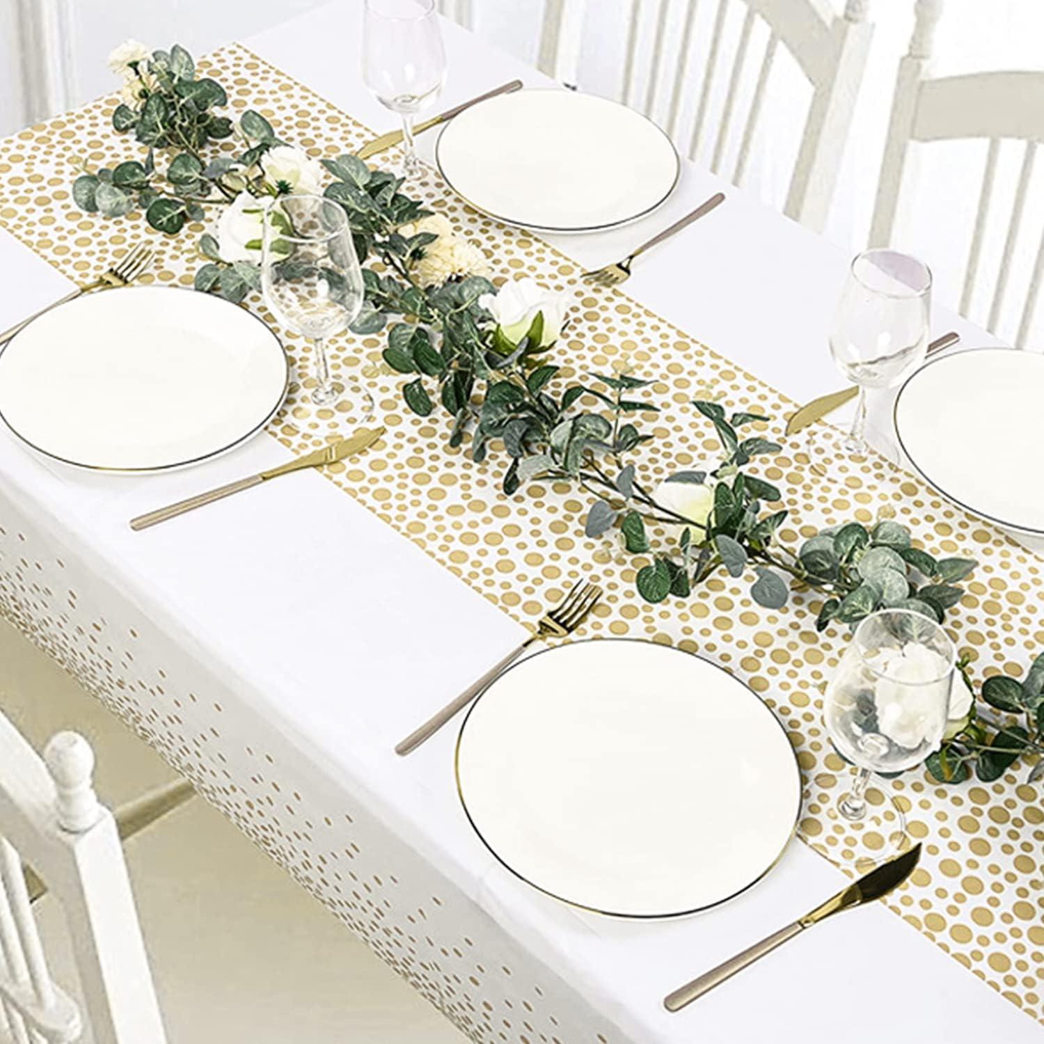 Mokani Einweg Tischdecke 4 Stück Gold Polka Dot 137x274cm