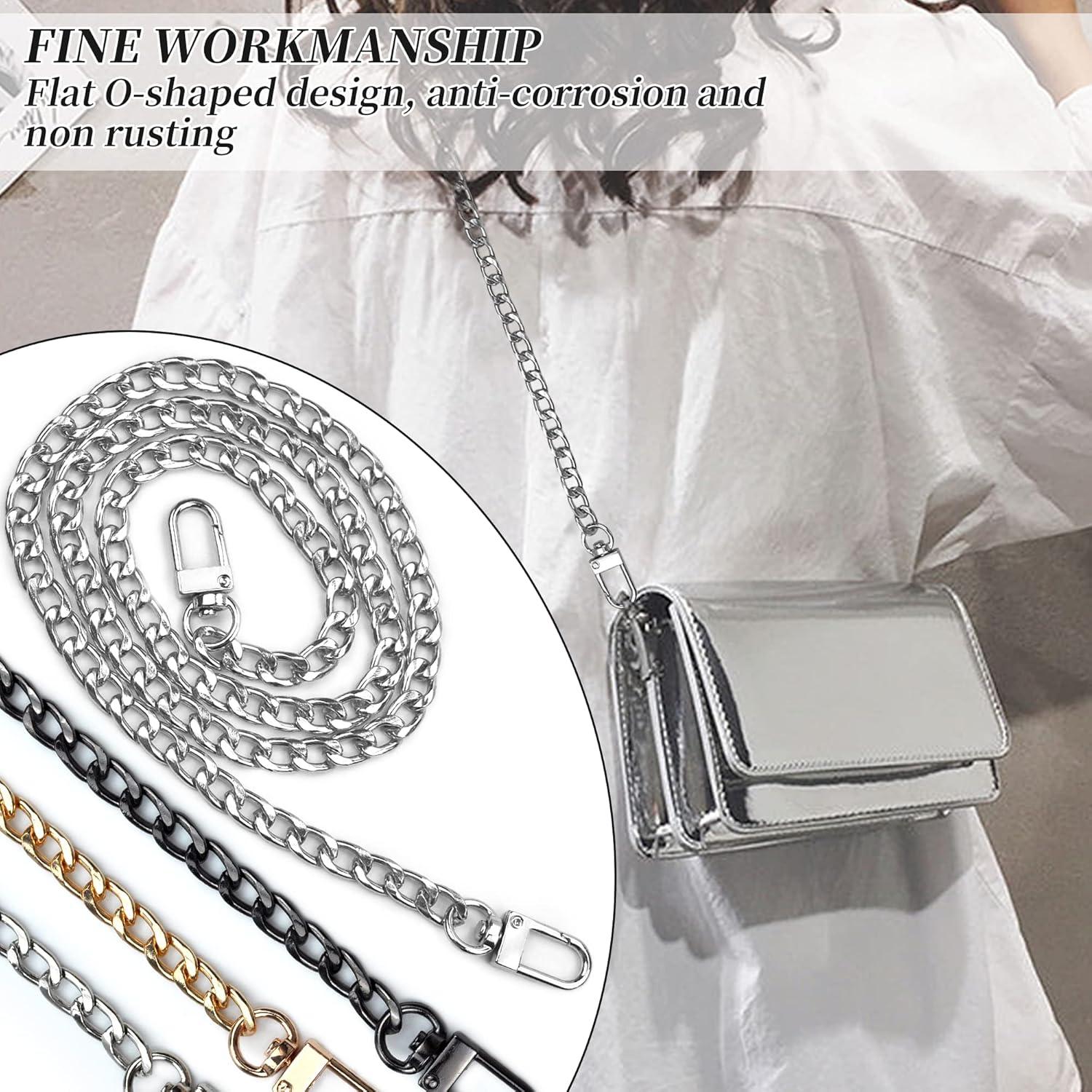 8er Set Metall Taschenkette Schultergurt Gold Silber Schwarz