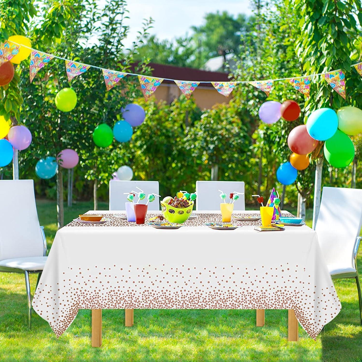 Einweg Tischdecke 137x274 cm, 4er Pack Rosegold für Party