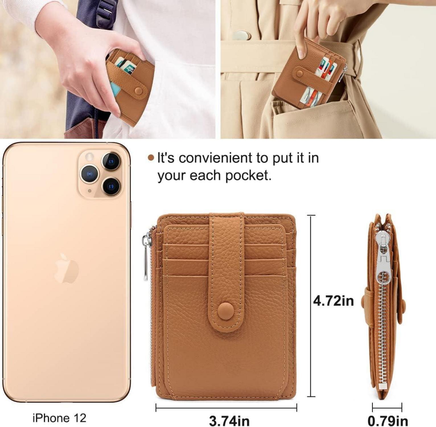Echtes Leder RFID Kreditkartenetui Damen Herren Slim Wallet Geschenkbox