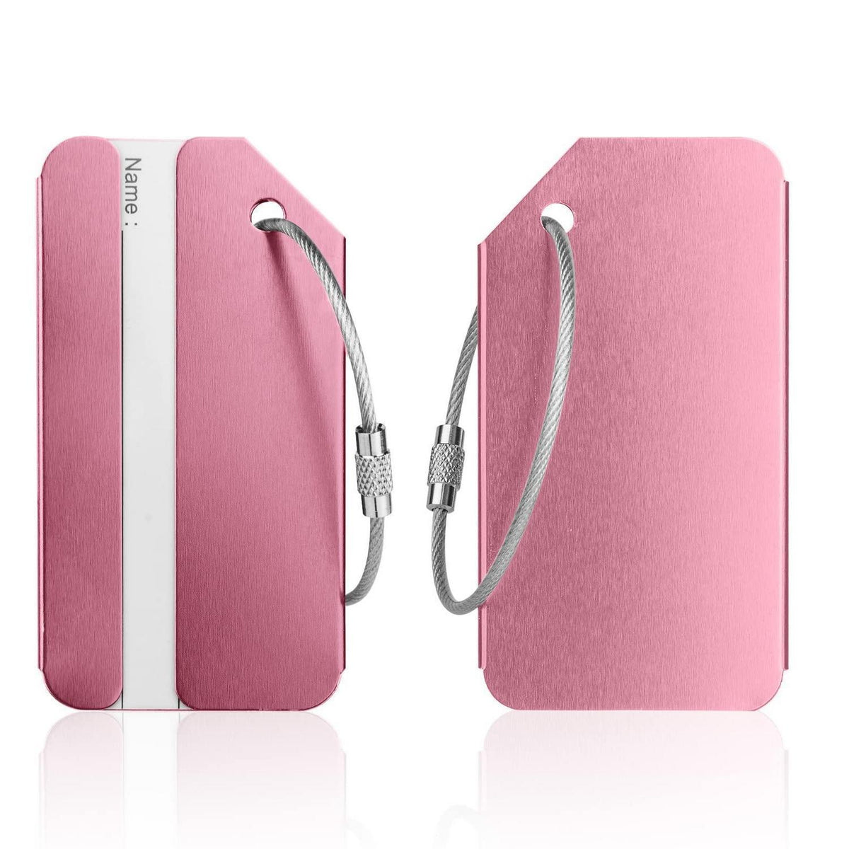 2x Kofferanhänger Gepäcketikett Rosa – Reisezubehör