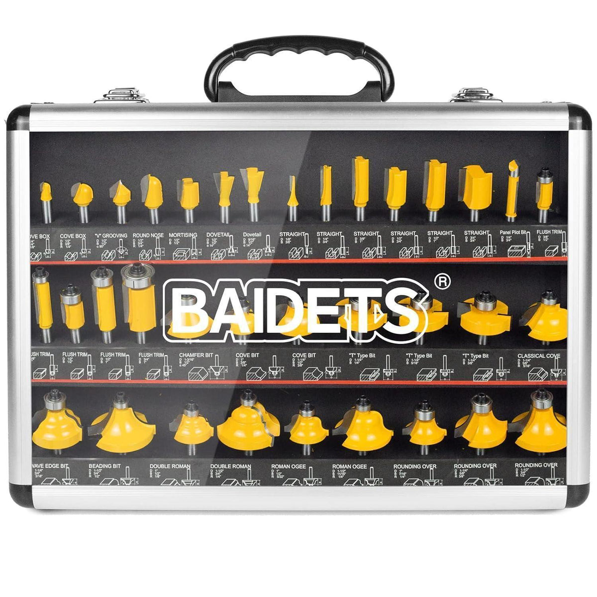 35-teiliges Fräser-Set für Holz mit 1/4 Zoll Schaft