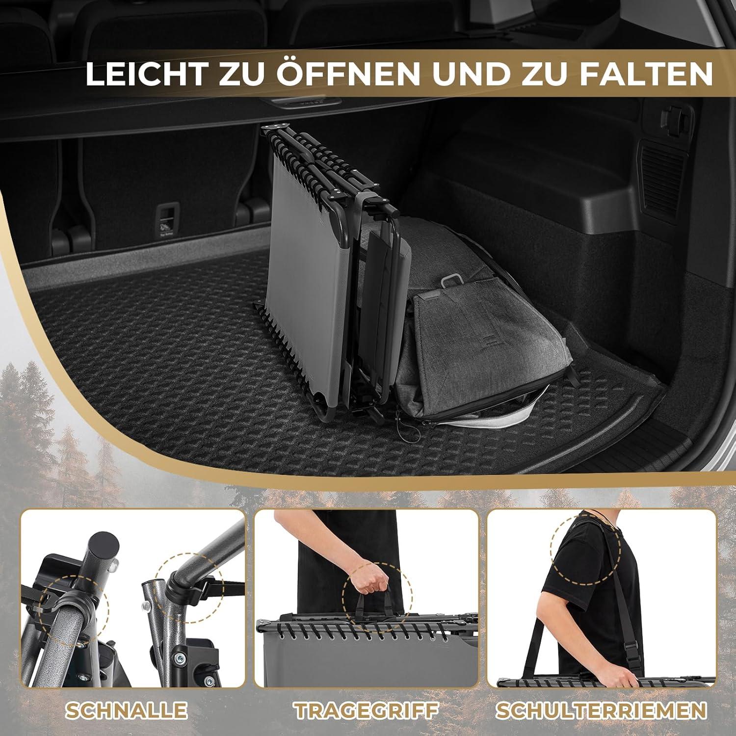 Sonnenliege klappbar 2er Set 5-stufig verstellbar Garten Camping