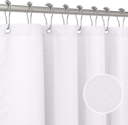 Duschvorhang Leinen Anti Schimmel wasserdicht 182x182cm Weiß - 1er Pack