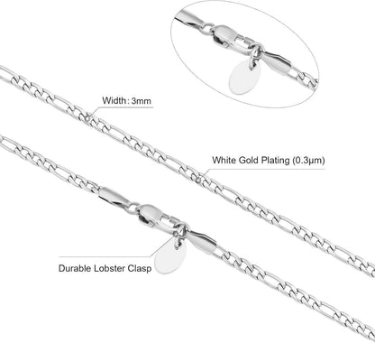 Herren Kette Figaro SL 3 22 Zoll Edelstahl Schmuckrolle Halskette
