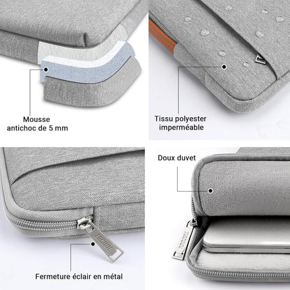 TECOOL 16 Zoll Wasserdichte Laptop Hülle für MacBook Pro 16 Grau