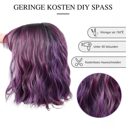 Kurzer Bob Pony Perücke Lila Ombre Damen Perücke Cosplay Party