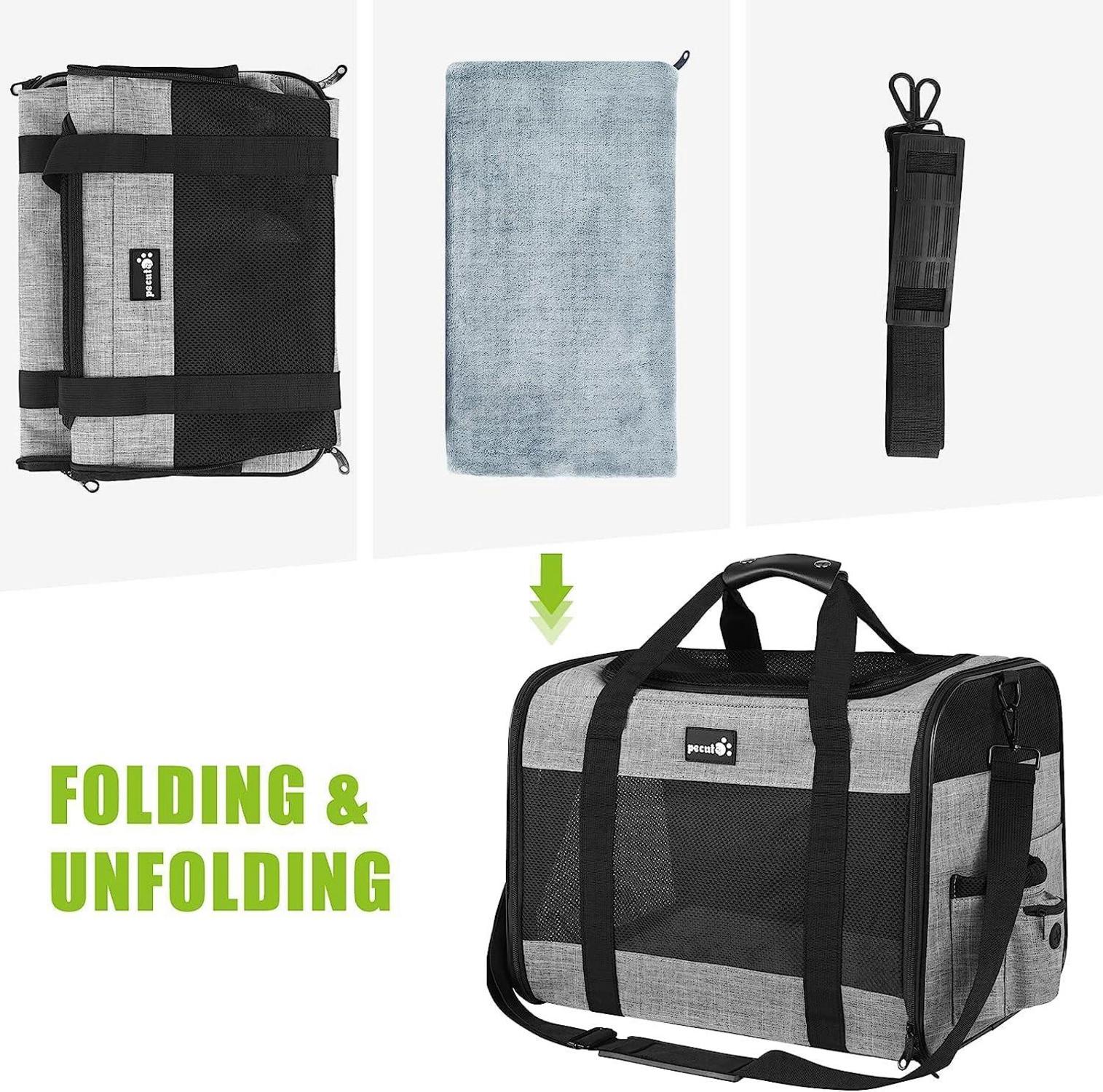Katzen Transportbox Atmungsaktiv Hundetasche 6 Kg Grau 44 x 33 x 32.5 CM