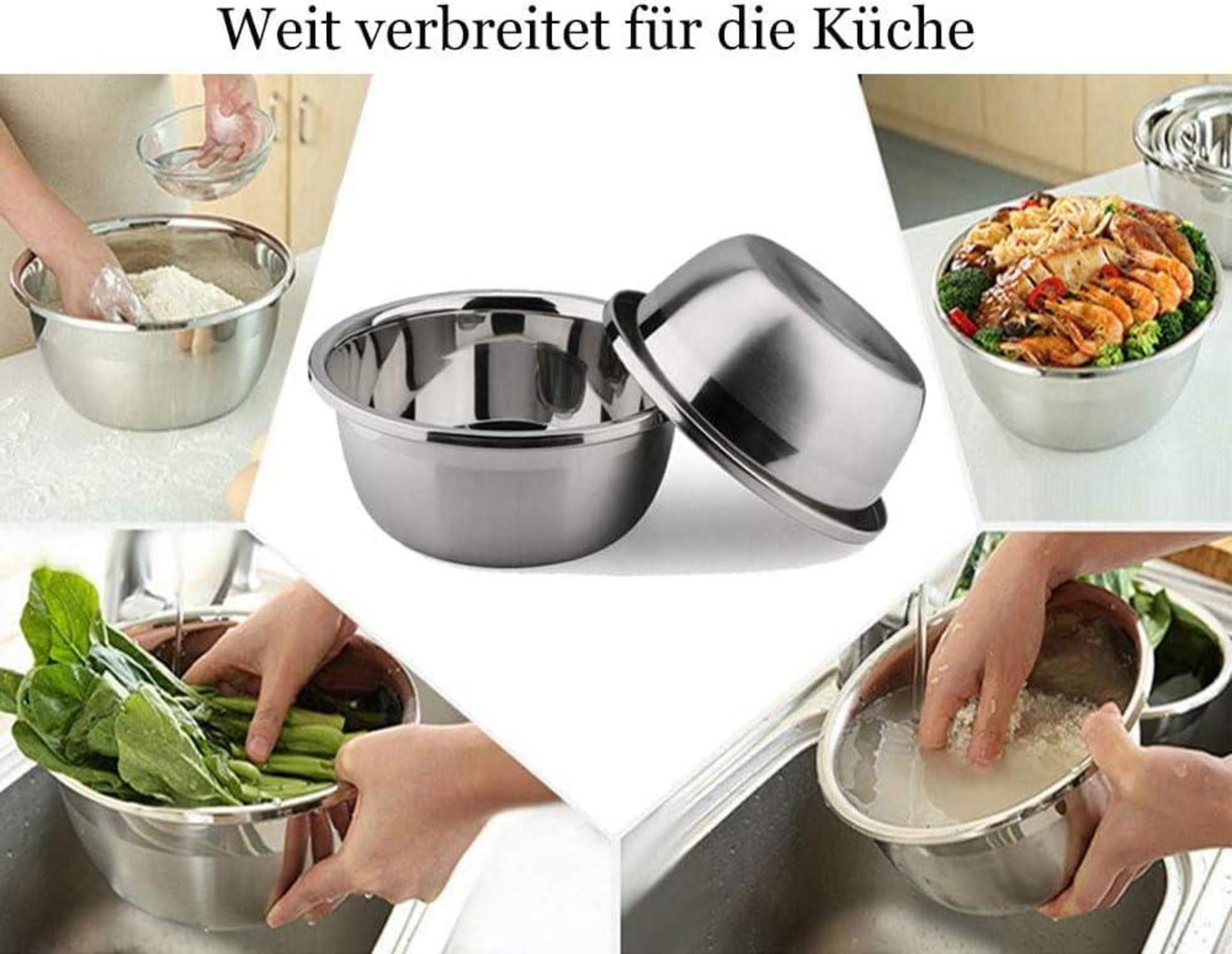 Edelstahl Rührschüssel 34 cm Multifunktional Spülmaschinenfest 9QT