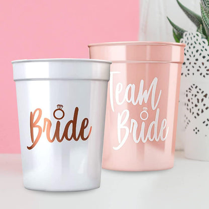 Bachelorette Party Cups 11 Bride Team Braut Tassen Servietten JGA