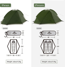 Ultraleichtes Naturehike Taga Zelt für 1/2 Personen Waldgrün