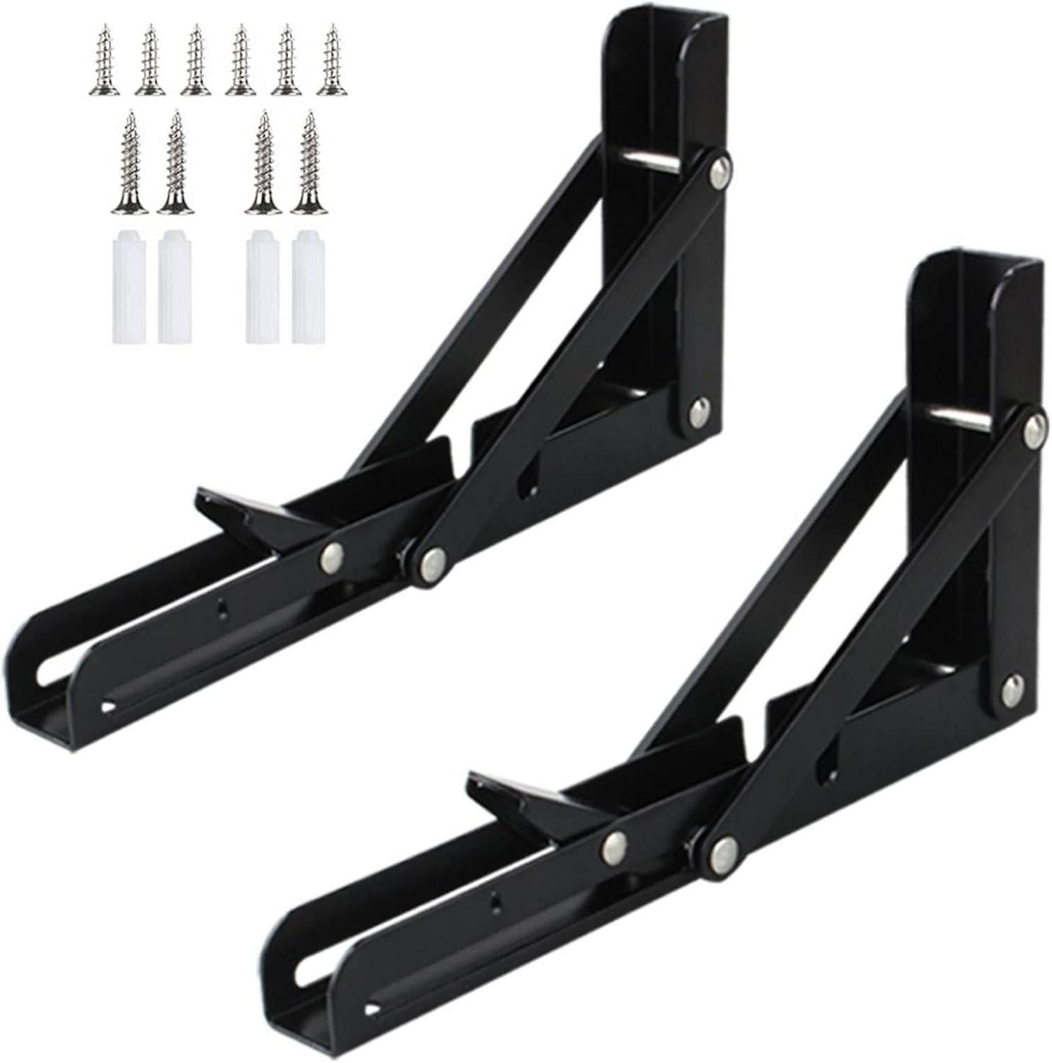 2x Klapphalterung Klappwinkel Regalträger 200mm Schwarz Wandmontage neu