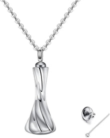 GW Memorial Urnenketten für Herren Damen Asche Edelstahl Silber