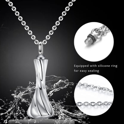 GW Memorial Urnenketten für Herren Damen Asche Edelstahl Silber
