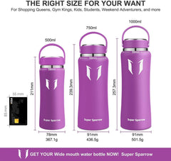Super Sparrow Trinkflasche 1L Auslaufsicherer Deckel BPA-frei