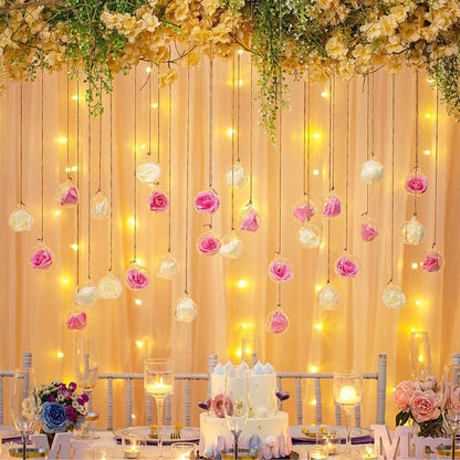 12er Set Hängende Glaskugeln Teelichthalter 6cm Transparent