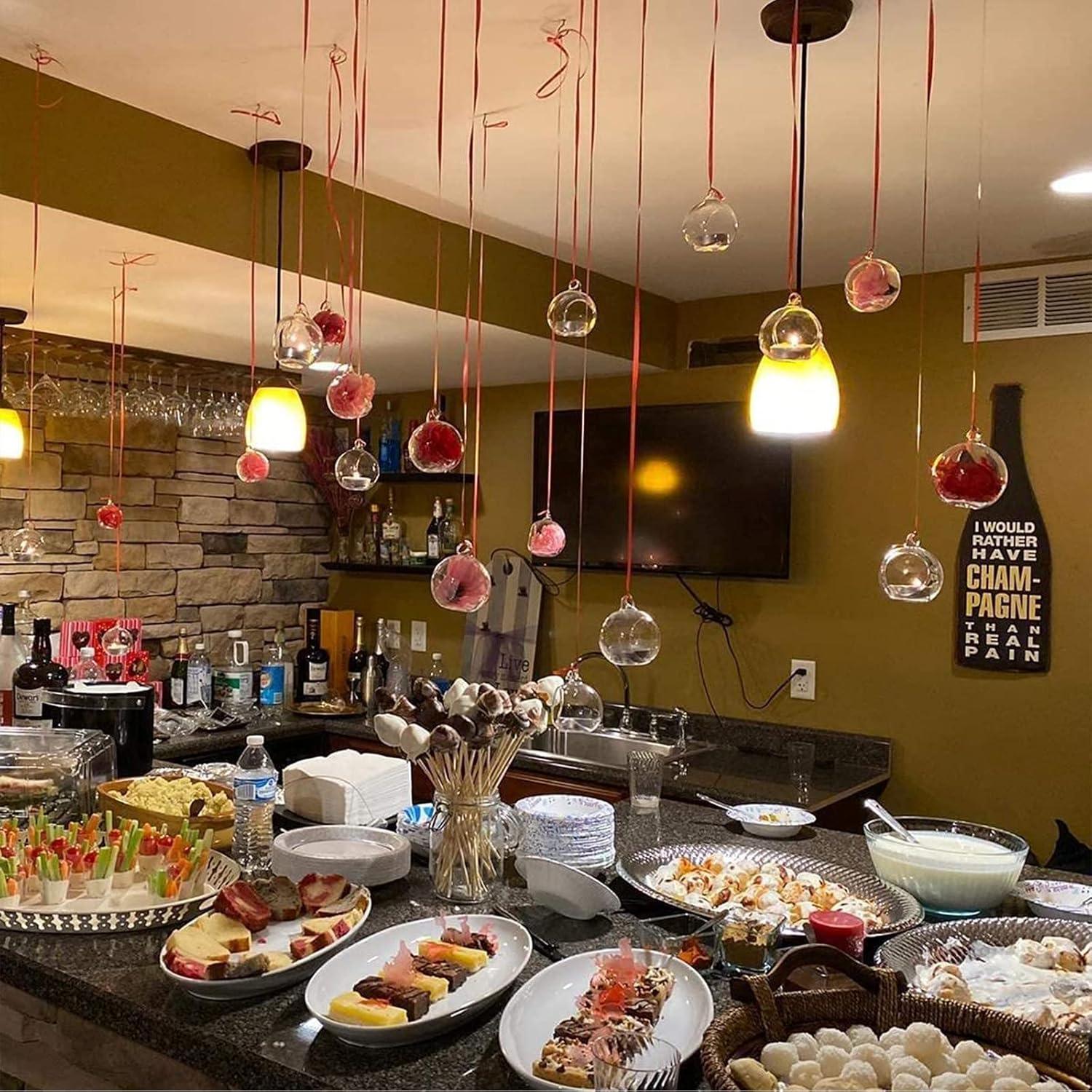 Glaskugeln Teelichthalter Hängend Hochzeit Weihnachten 12 Stück