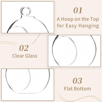 Teelichthalter Glas Hängend Transparent 12 Stück 6cm Hochzeit Deko