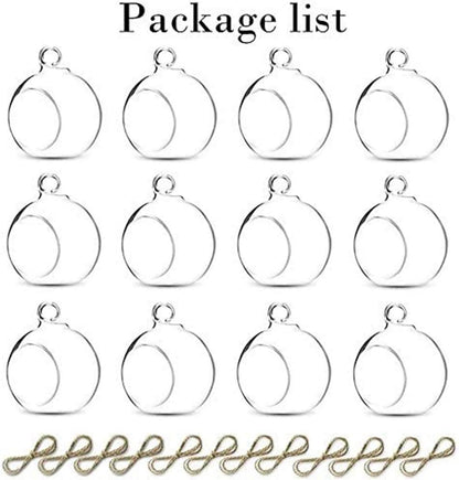12er Set Hängende Glaskugeln Teelichthalter 6cm Hochzeit Deko
